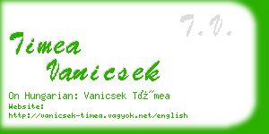 timea vanicsek business card